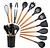 kit de utensilios de silicone para cozinha 12pc cor preta